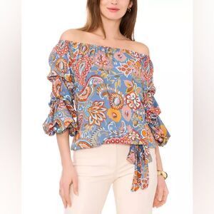 Vince Camuto Tiered Sleeve Top Sz Sm